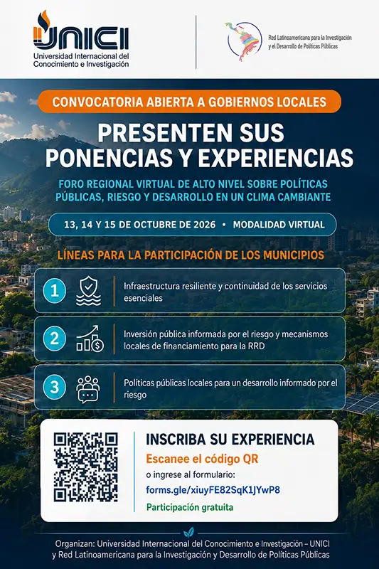 Convocatoria: Foro Regional sobre Políticas Públicas, Riesgo y Desarrollo en un Clima Cambiante - REDLATAMPP