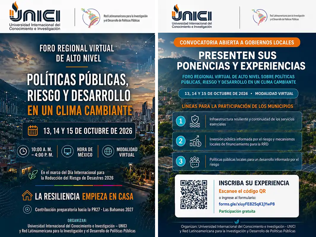 Convocatoria: Foro Regional sobre Políticas Públicas, Riesgo y Desarrollo en un Clima Cambiante - REDLATAMPP