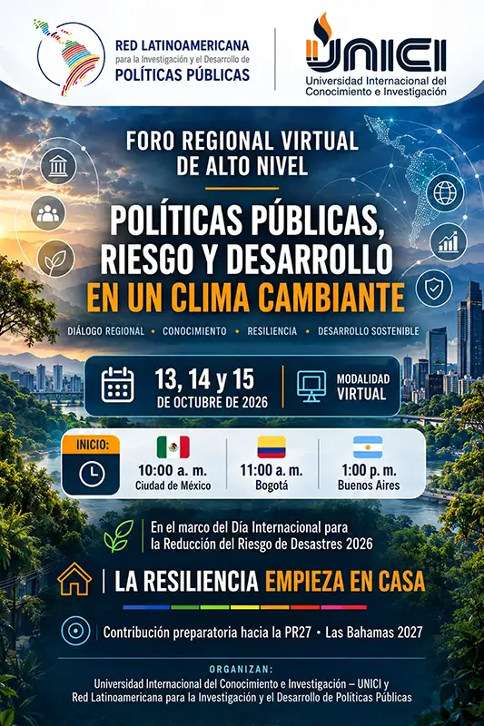 Foro Regional Virtual de Alto Nivel: “Políticas Públicas, Riesgo y Desarrollo en un Clima Cambiante” - REDLATAMPP