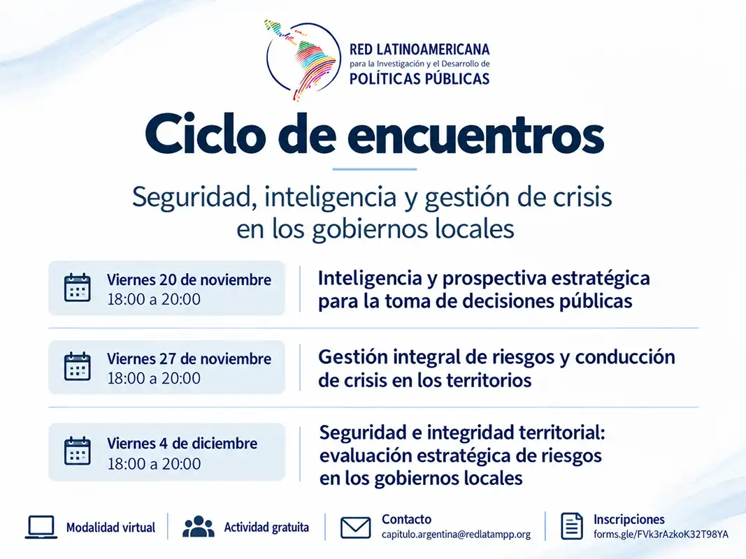 Ciclo de encuentros: Seguridad, inteligencia y gestión de crisis en los gobiernos locales - REDLATAMPP