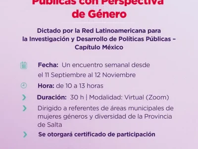 Áreas Municipales de Salta participan en un Seminario Internacional para incorporar la perspectiva de género